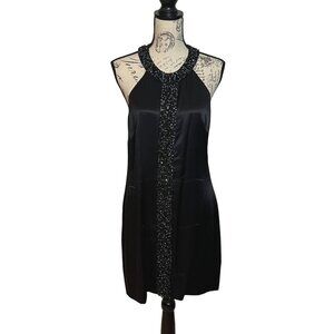 BCBGMaxAzria Black Mini Dress with Silver Accents